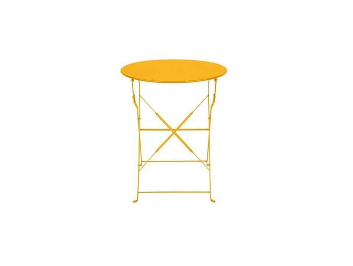 Table Bistrot - Jaune Solaire - Ø60 cm - Acier - Pliable - Jardin