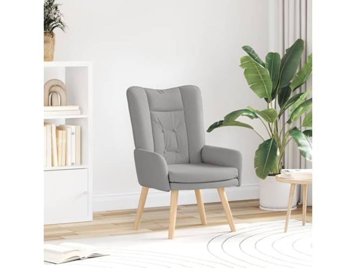 HEFZGDB Relaxsessel Wolkengrau Stoff Moderner Sessel mit Kastenpolster und Track-Armlehnen für Wohnzimmer und Leseecke