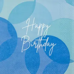 Serviette Birthday 20tlg. Papier Blau