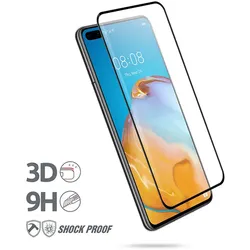 Crong 3D Armor Glass – gehärtetes Glas 9H für vollständig Display Huawei P40 + Montage- Rahmen