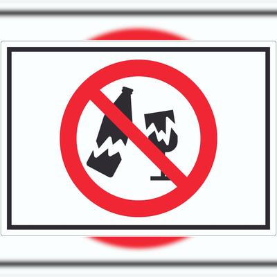 HB-Druck Aufkleber Glas verboten Symbol A0 (841x1189mm)