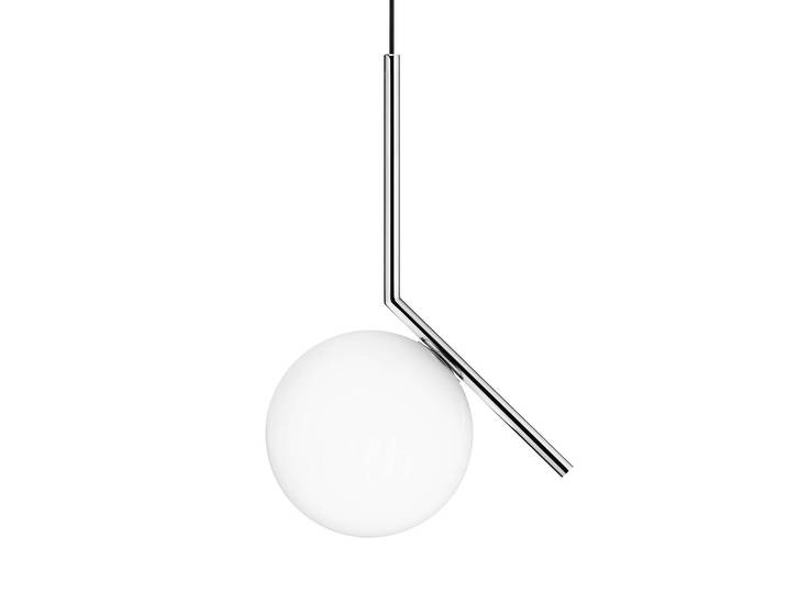 FLOS Designer Hängelampe IC S1, dimmbar, chrom / silber, für Wohn- / Esszimmer, Glas, Design, Pendelleuchte