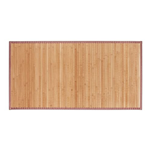 Relaxdays Bamboe badmat bruin, antislip, 122 x 61 cm