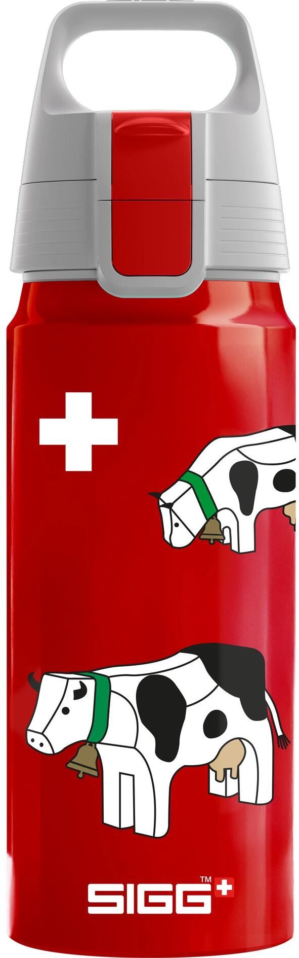 Trinkflasche SIGG "WMB ONE Kids Swiss Cows 600 ml", Baby, rot (dunkelrot), Trinkflaschen Trinkflasche dunkelrot Einheitsgröße