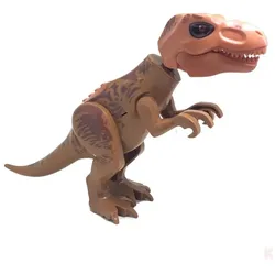 Klemos KL-40081 Klemmbaustein Dinosaurier T Rex braun groß mit Sound