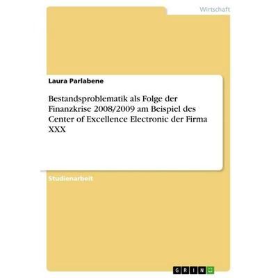 Bestandsproblematik als Folge der Finanzkrise 2008/2009 am Beispiel des Center of Excellence Electronic der Firma XXX, Taschenbuch von Laura