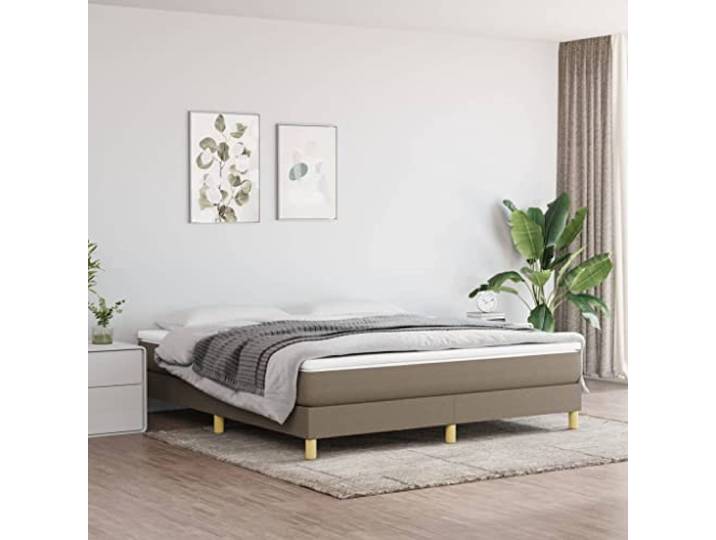 RJPLMFV Lattenrost mit Matratze, Taupe, 160 x 200 cm Taschenfedern, feste Halterung, Sperrholzlatten, atmungsaktiver Stoff