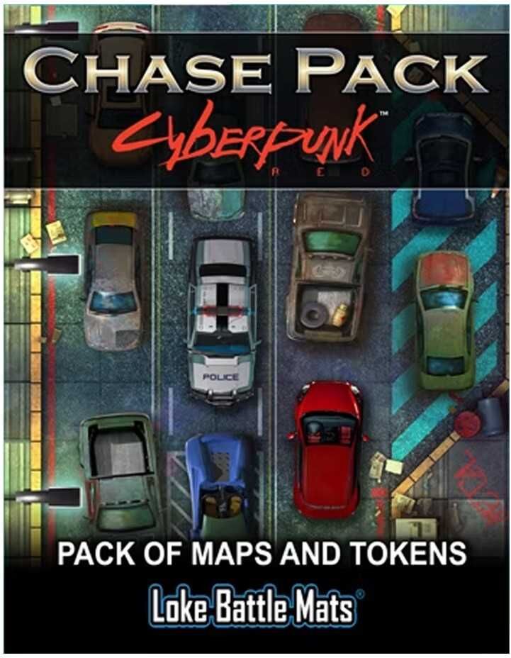 Cyberpunk: Chase Pack – Pack of Maps and Tokens for Board Games by Loke Battlemats, 33 x 12 in