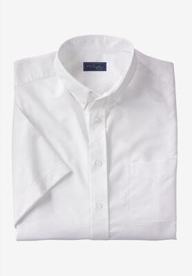 Men's Big & Tall Short-Sleeve Wrinkle-Free Everyday Oxford by KS Signature in Tidal Green (Size 24)