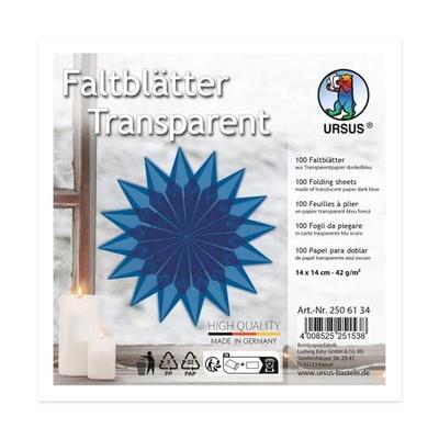 URSUS Faltblätter Faltblätter Transparentpapier, dunkelblau, (42 g/m², 14 x 14 cm)