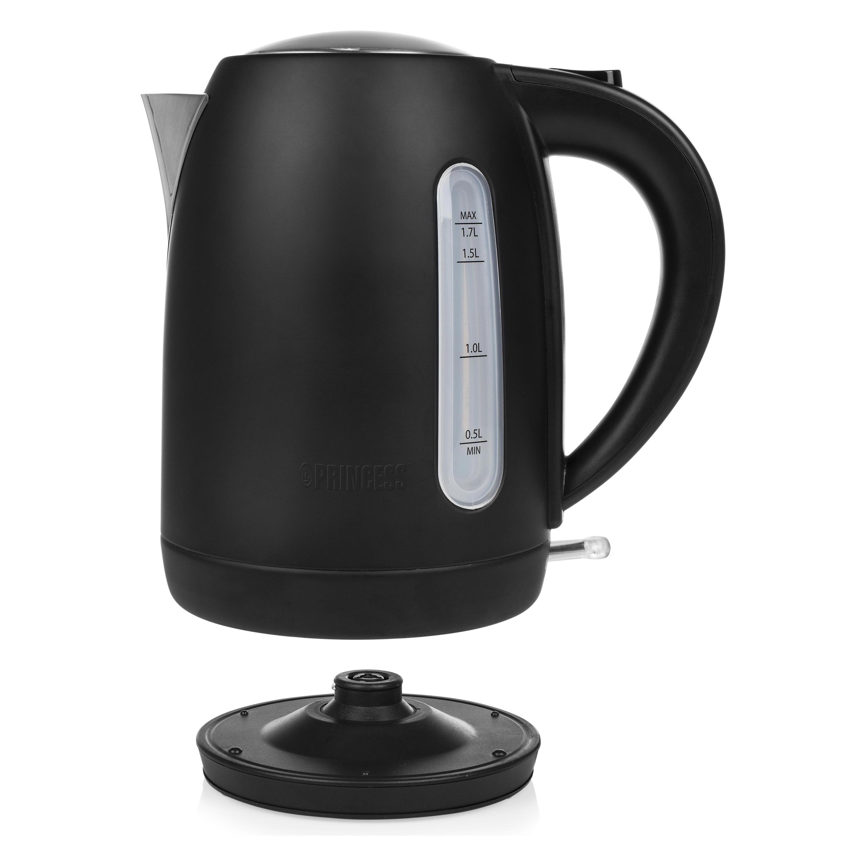Princess 236032 Schwarzer Stahl-Wasserkocher (1.70 l) (01.236032.01.001)