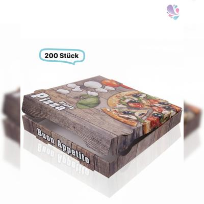 Blanc HYGIENIC Pizzakarton Pizzabox 26x26x4 weiß mit Neutraldruck 200 Stk, to go, take away, kompostierbar, Kraftkarton, fettresistent