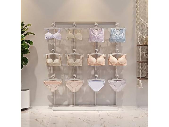 SnamicE Verstellbarer Dessous-Präsentationsständer, bodenstehendes Höschen-BH-Regal, wandfreier, perforierter Socken-Präsentationsständer (weiß, 100 x 40 x 160 cm)，White-100x40x160cm