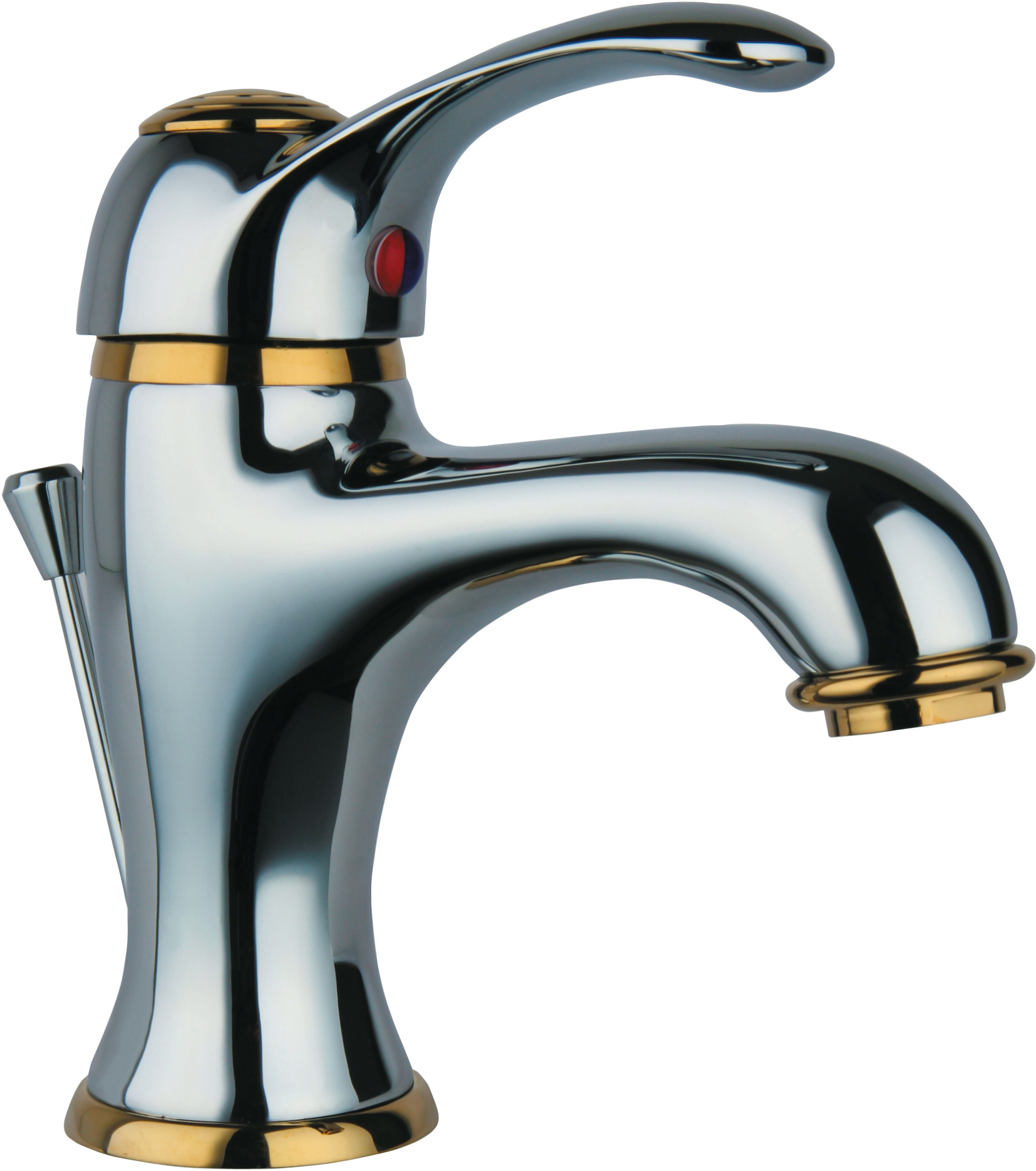Aquapro MISCELATORE LAVABO ACQUAPRO ASPASIA CROMO - ORO CARTUCCIA ø 40 mm