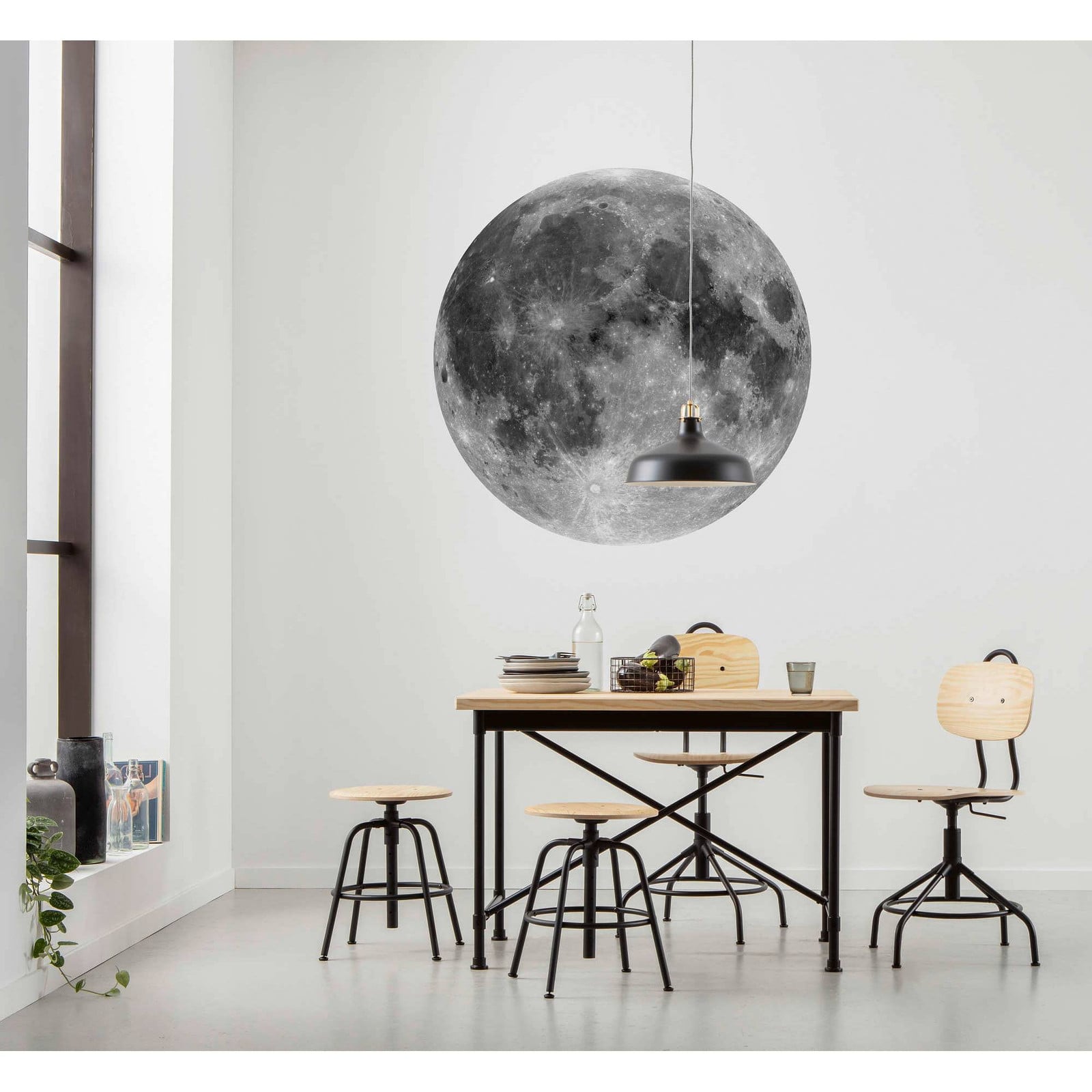 home24 Fotobehang Moon Mural Textiel