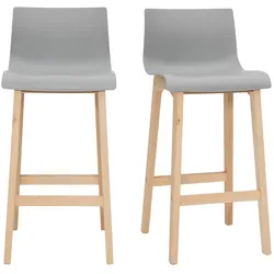 Design-Barhocker Holz und Hellgrau 65 cm 2 Stck. NEW SURF