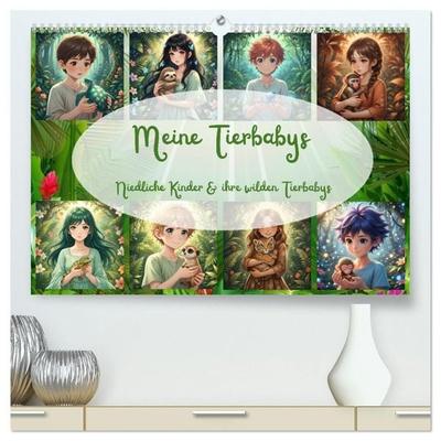 Meine Tierbabys (hochwertiger Premium Wandkalender 2027 DIN A2 quer), Kunstdruck in Hochglanz