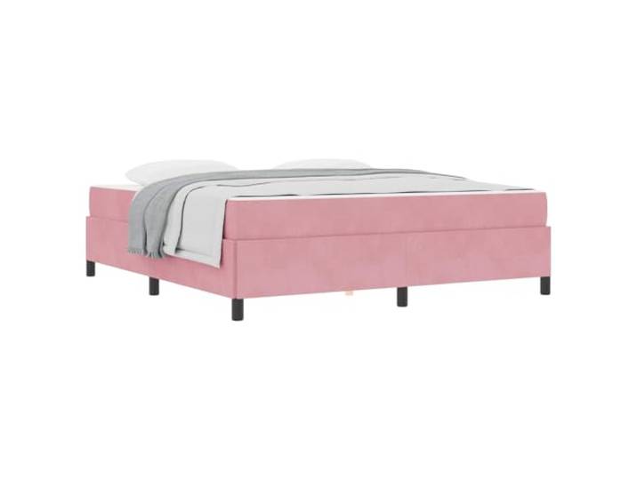 PUGYNBK Bettgestell mit rosa Matratze, 180 x 200 cm, Stoff Holz, mittlere Festigkeit, Taschenfedern, minimalistisches Design, starre Latten
