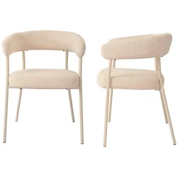En.Casa, Stühle, Esszimmerstuhl Huk 2er Set Beige (2x)