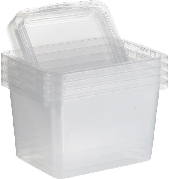 Plast Team Basic Plastboks Inkl Låg, 15 Liter, Klar