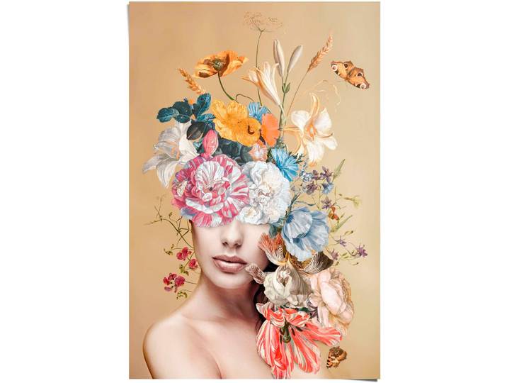 Poster REINDERS Blumig , bunt (farbe bild(er): bunt), B:61cm H:91,5cm T:0,1cm, Papier, Bilder, Poster