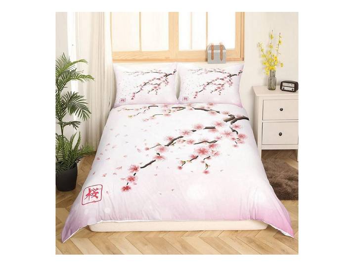 LuxusKollektion Jugendbettwäsche Bettwäsche 220x240 Kirschblüte Japan 2 Kissen