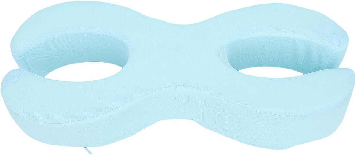 Blauw Anti Rimpel Kussen voor Zijslapen en Gezicht Omlaag - Hoogte: 9 cm