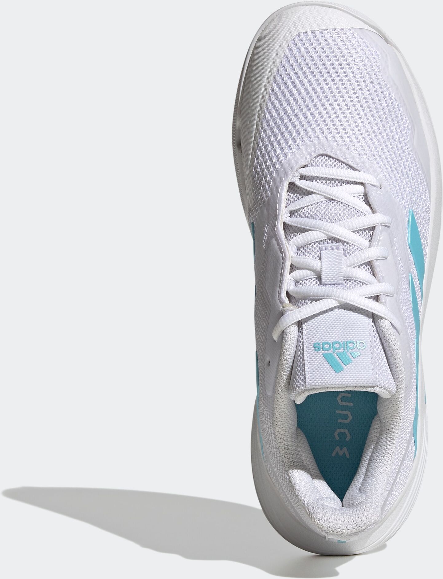 Tennisschuh ADIDAS PERFORMANCE "COURTJAM CONTROL", Damen, Gr. 37, blau (cloud weiß, bliss blau, ftwr weiß), Synthetik, Textil, Schuhe Tennisschuh, für Teppich-Belag cloud weiß, bliss blau, ftwr weiß 37