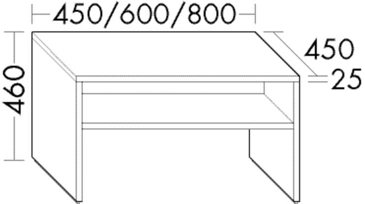 Burgbad Bank Sys30 PG2 Echo 460x450x450 Graphit Softmatt, BANK045F3963 BANK045F3963