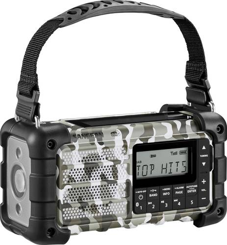 Sangean MMR-99 DAB+ Camo Notfallradio DAB+, UKW AUX, USB, Bluetooth Solarpanel, Handkurbel, Akku-Ladefunktion Arctic Camo