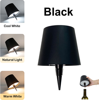 Universal Stock Lumi Bottle Rechargeable LED Table Lamp Wireless Bottle Lamp With Touch Dimming & Light Modes black