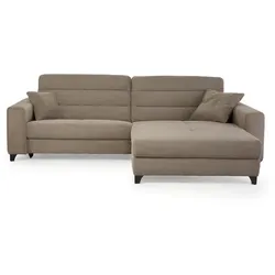 Ecksofa mit Funktion Jarom Cord Grau Taupe