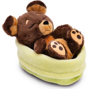 NICI Kuscheltier Sleeping Pets 49748, Hund im grünen Körbchen, ab 0 Jahre, 12 cm