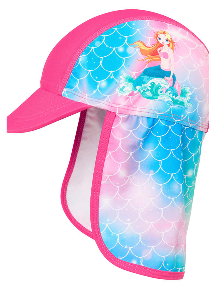 Playshoes Nackenschutzcap "Meerjungfrau" in Pink/ Bunt - 49 cm