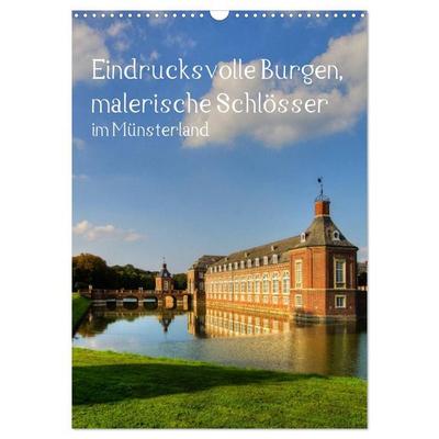 Eindrucksvolle Burgen, malerische Schlösser im Münsterland (Wandkalender 2027 DIN A3 hoch), CALVENDO Monatskalender