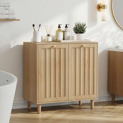 Avery Sloping Laundry Basket Cabinet with Removable Inner Bins and Storage by GDFStudio