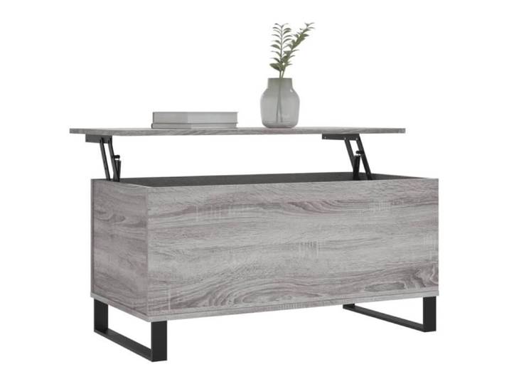 Table basse - CUQUE - Sonoma gris - Bois d'ingénierie - Métal - 90x44 5x45 cm