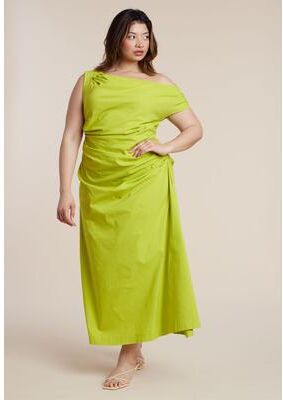 Plus Size Women's One Shoulder Maxi Dress by ELOQUII in Fragile Sprout (Size 22)