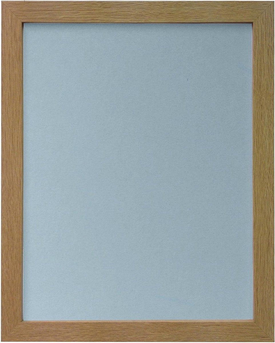 Eikenhouten fotolijst met blauwe zuurvrije passe-partout voor A3 foto's