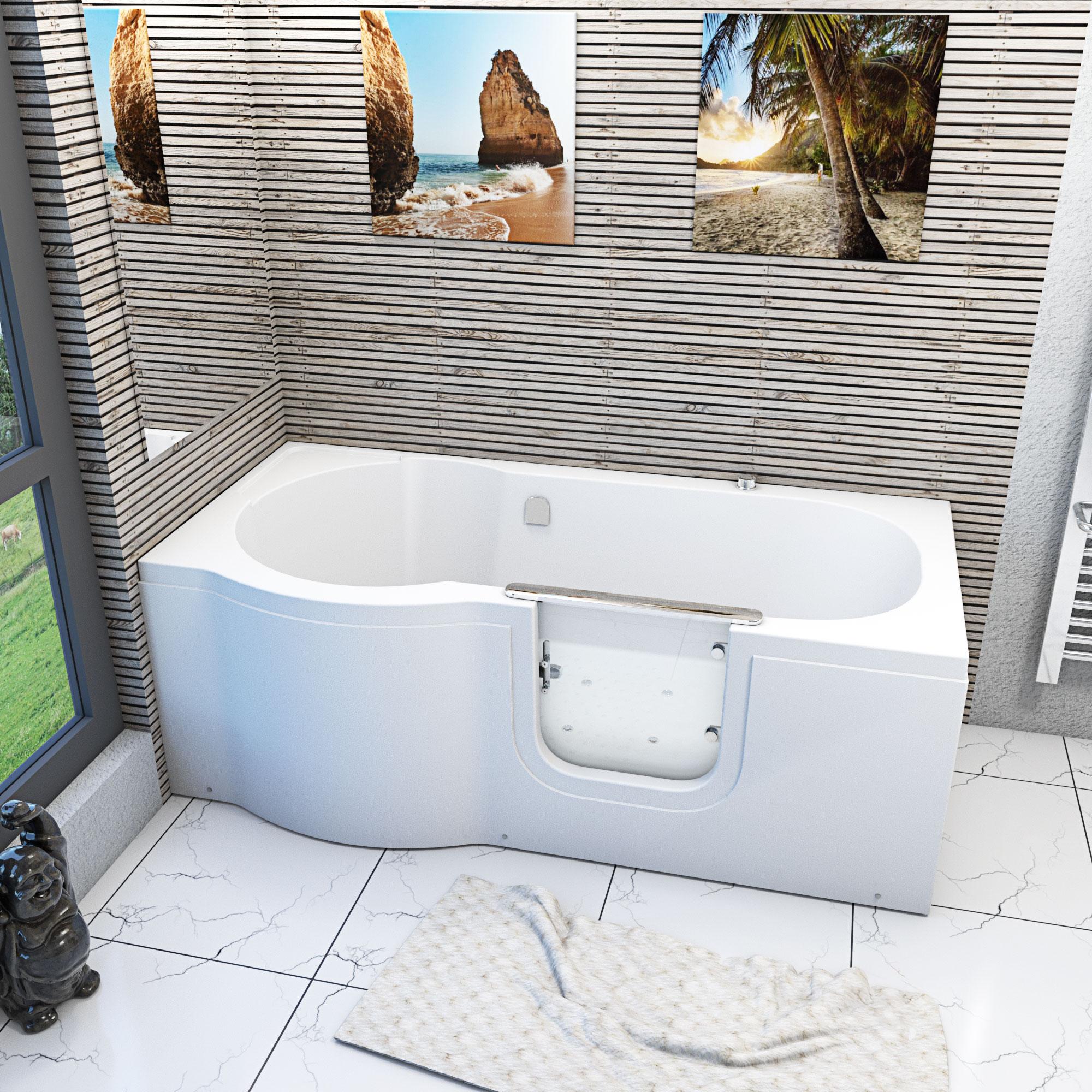 Seniorenwanne mit Tür Whirlpool S12-AIR-R Badewanne 85x170cm