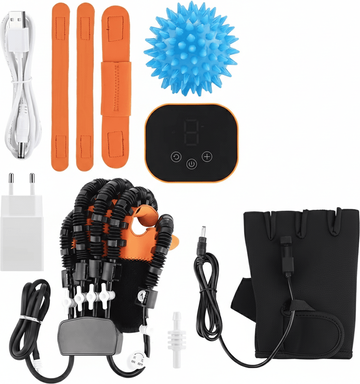 GlowBake Left & Right Hand Finger Rehabilitation Robot Gloves, Stroke & Hemiplegia Therapy Glove For Cerebral Infarction Recover left Hand large
