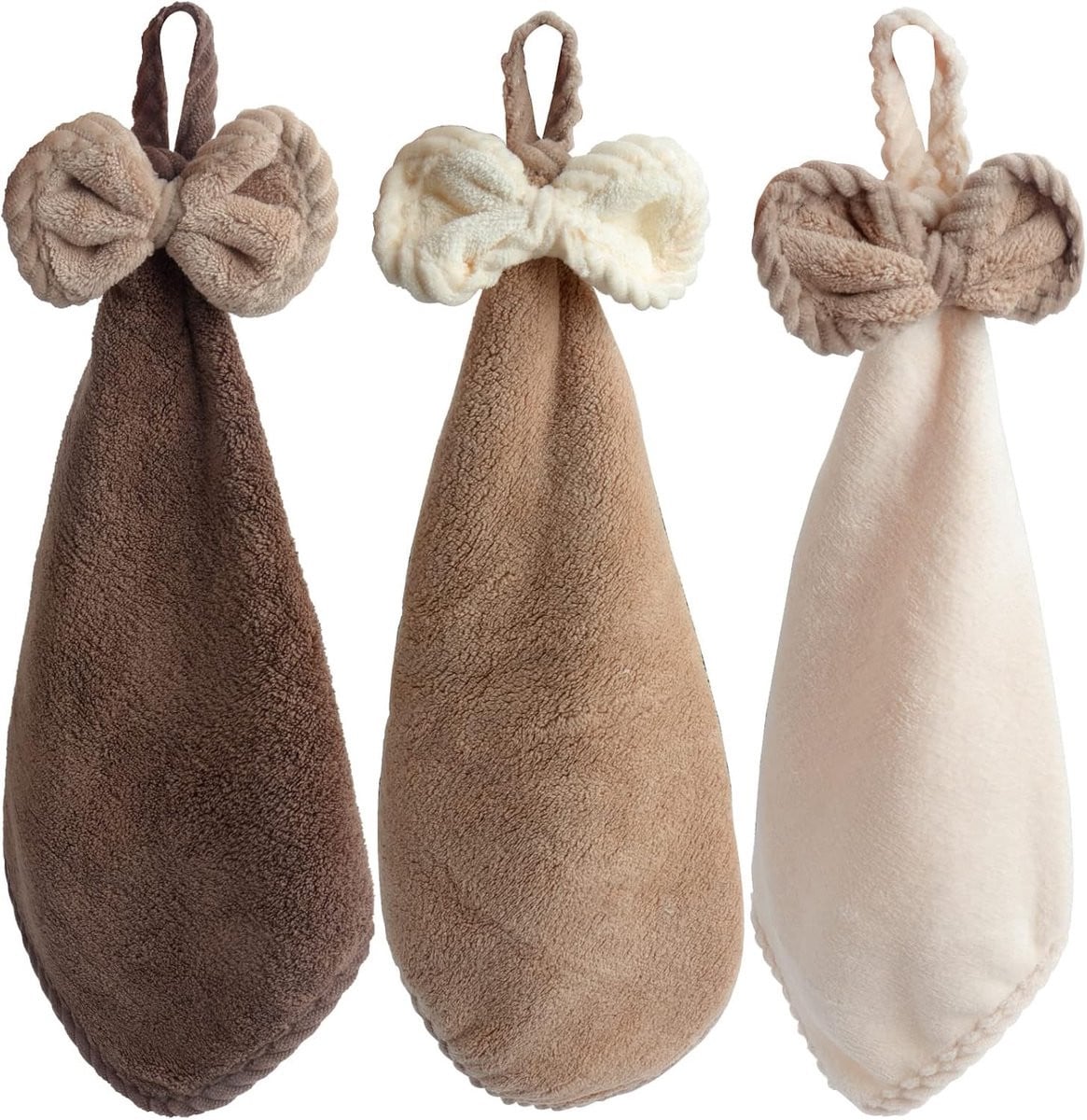 Set van 3 decoratieve microvezel keukenhanddoeken in donkere kleuren voor keuken en badkamer