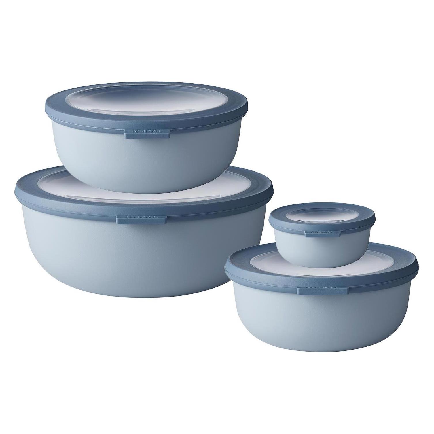 Mepal Juego Multi Cuenco cirqula Plano, 4 Piezas (350 + 750 + 1250 + 2250 ML) Juego de cirqula de 4 (0.35 l) (233102)