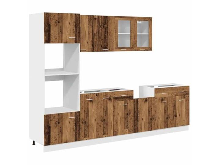 vidaXL 7-TLG. Küchenschrank-Set Lyon Altholz-Optik Holzwerkstoff