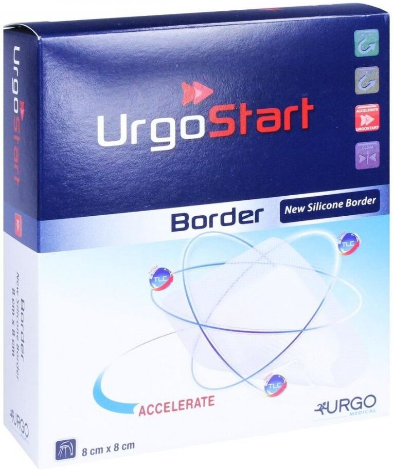 Urgostart Border 8x8 cm Schaumstoffwundverband 10stk