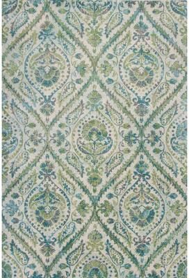 Domani Kai Ivory/Teal Traditional Medallion Area Rug