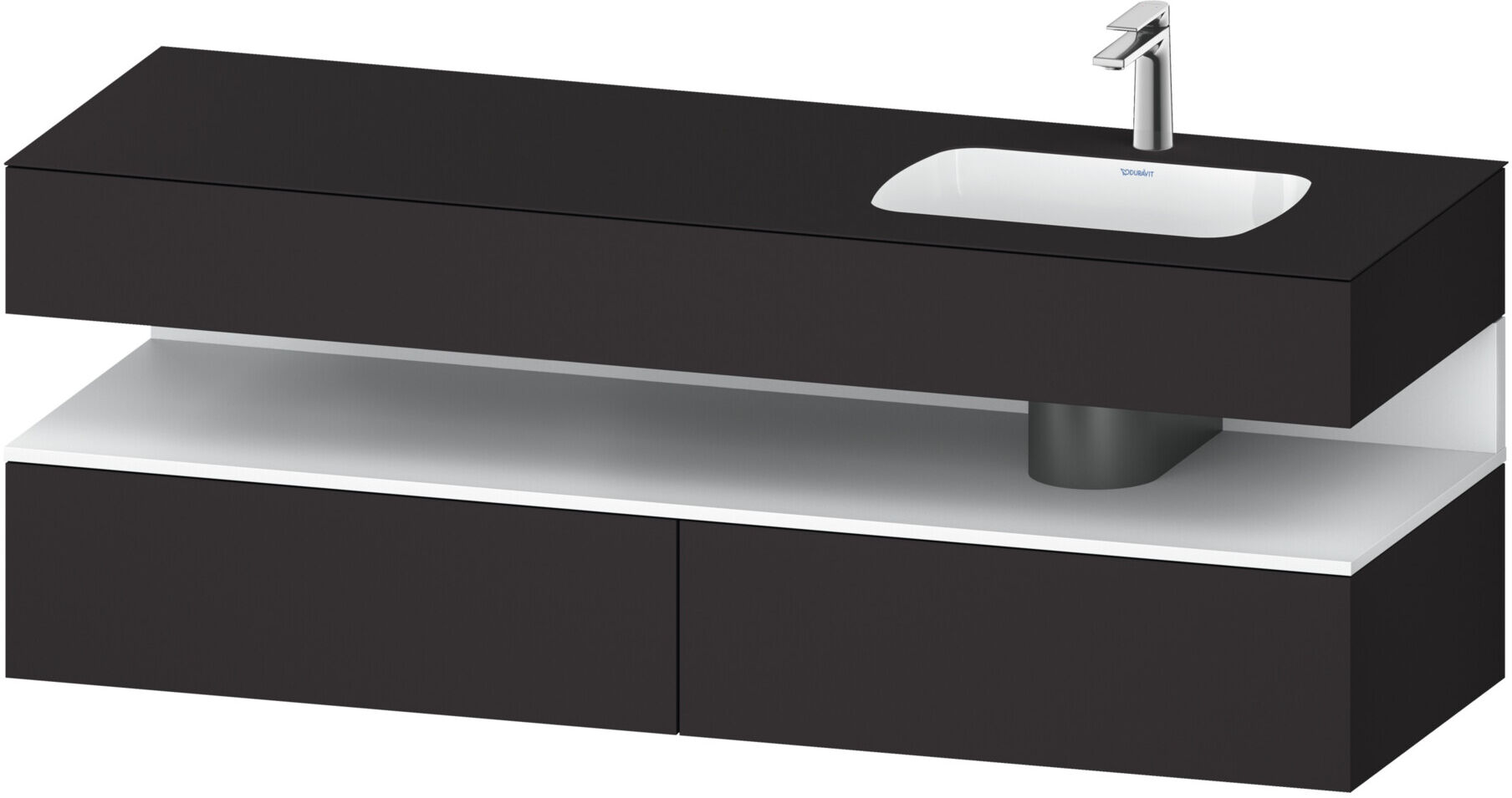 Duravit Einbauwaschtisch-Möbel-Set Qatego 160x50x60cm, Kon-WTU, B, B r, w m/Gr m (QA4796018800010)