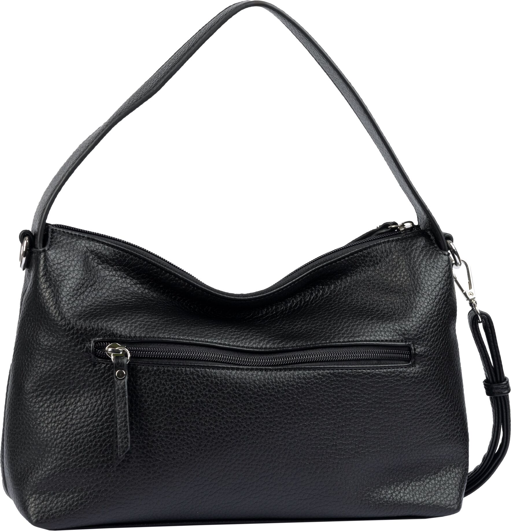 Schultertasche TOM TAILOR "Lissi", Damen, Gr. B/H/T: 30cm x 19cm x 12cm, schwarz, Polyurethan, clean, gepflegt, unifarben, Taschen Schultertasche, besonders weiches Material lässig fallend mit trapzförmigen Schnitt schwarz B/H/T: 30cm x 19cm x 12cm