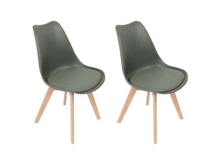 MEDALINE - Lot de 2 Chaises Scandinaves Kaki