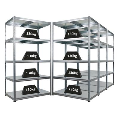 Proregal Mega Deal | 4x Schwerlastregal Steel Eagle | HxBxT 180x100x60cm | Fachlast 130kg | Verzinkt